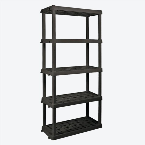 Koolatron 5 Tier Heavy Duty Plastic Garage Storage Racking Shelves, Black