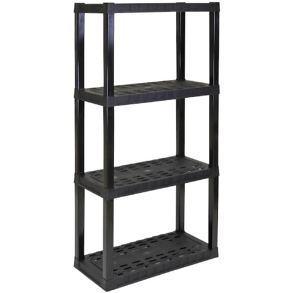 Oskar 4-Tier Garage Shelving, 180kg Capacity Multipurpose Storage Black