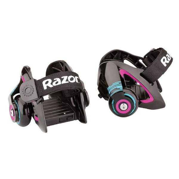 Razor Jetts Heel Wheels Slip/Strap Ride On Roll n Spark Skates for Shoes Purple