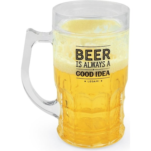 Legami Cooling Beer Freezer Ice Double Walled Mug Funny Novelty Gag Drinking Cup