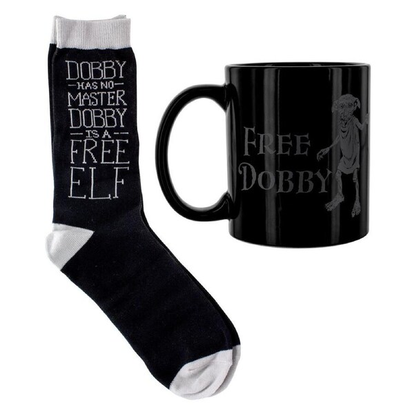 Harry Potter Wizarding World Free Dobby Novelty Mug & Socks Set Black/Grey