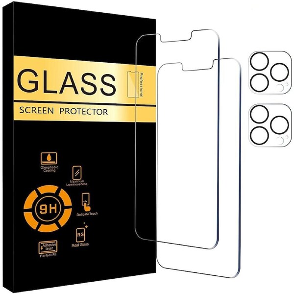 [2+2] 2Pack Tempered Glass Screen Protector for iPhone 11 [6.1 inch] & 2Pack Camera Lens Protector Premium HD Case Friendly Film for Apple iPhone