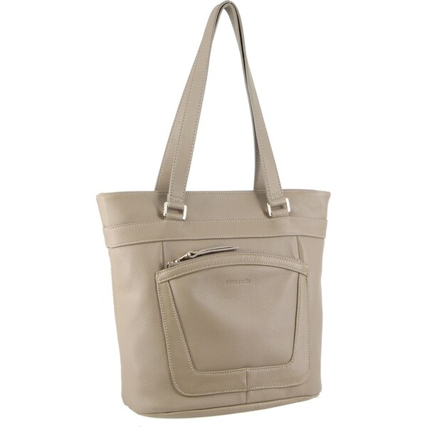 Pierre Cardin Soft Italian Leather Handbag Bag Tote Shoulder Messenger - Taupe