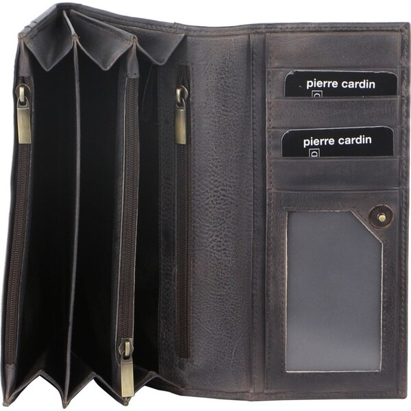 Pierre Cardin Womens Soft Italian Leather RFID Purse Wallet - Black