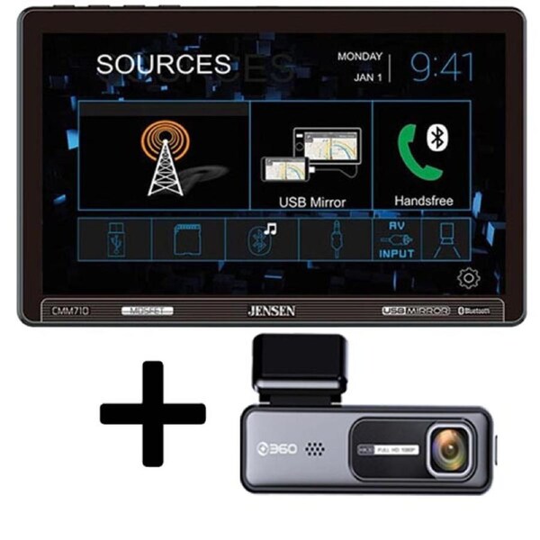 Jensen CMM710 10.1" Media Receiver & DASH CAMERA