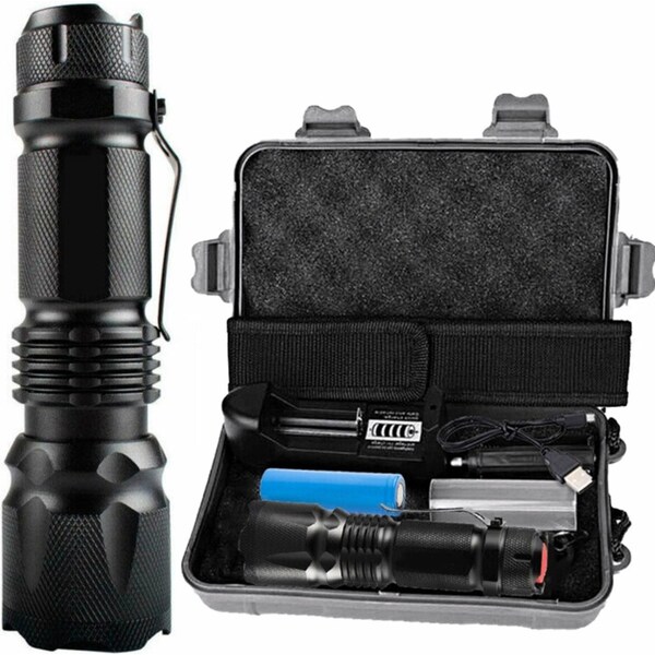 Ozoffer Super Bright 90000LM LED USB Rechargeable Flashlight LED Tactical light Torch