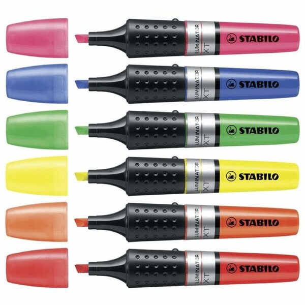 Stabilo Luminator XT Highlighter Wallet 6 Assorted Colours Liquid Ink