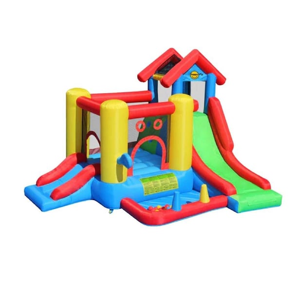Happy Hop 7-in-1 Inflatable Bounce Jumping Castle Playhouse with Slide
