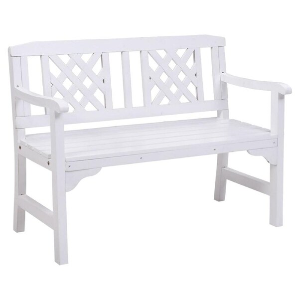 Wooden Garden Bench - White