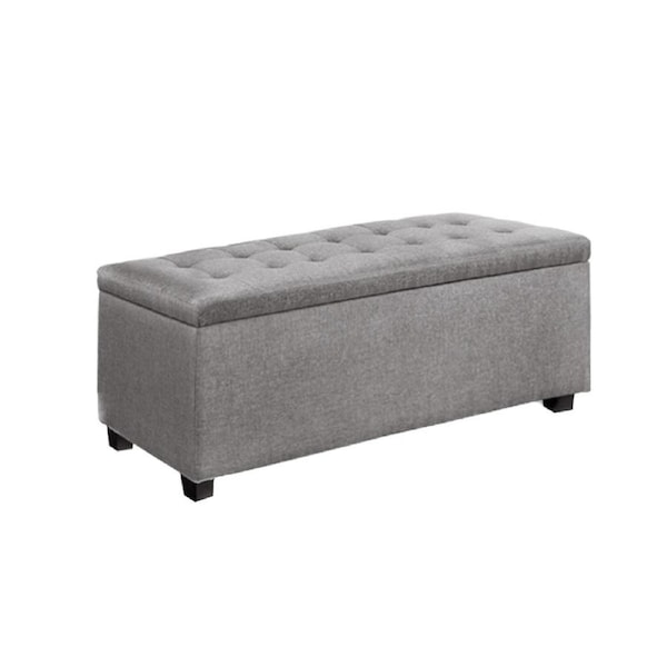 Fabric Storage Ottoman - Light Grey