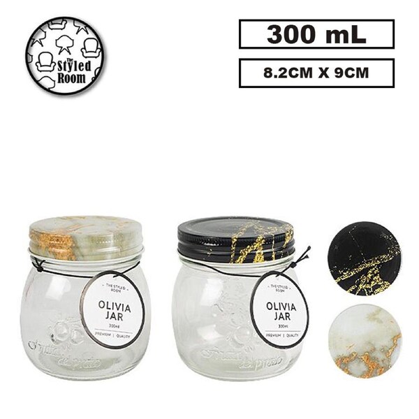 36x 300ML Glass Preserving Jars Food Storage Container Kitchen Jam Jelly Spice
