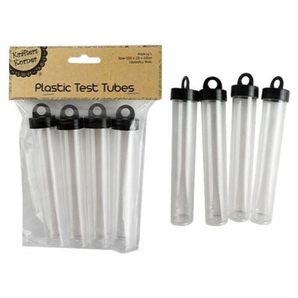 8PCS Plastic Test Tubes Screw Top Lid Lab Wedding Party Favor Storage Jar 33ML