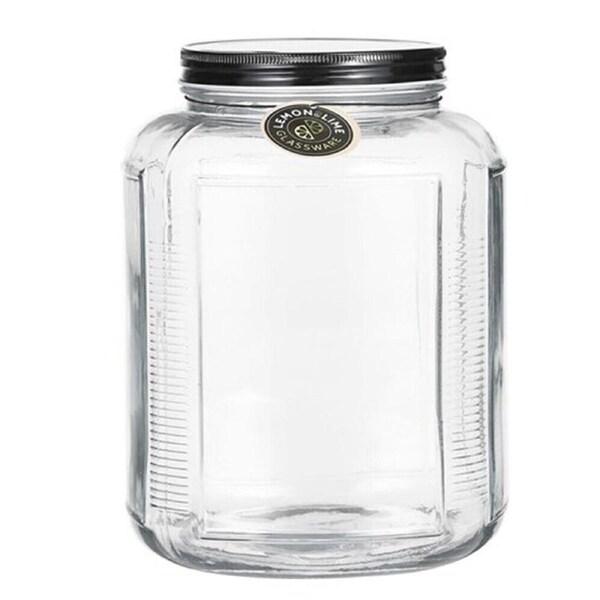 2 x 4.5L Large Glass Jars Airtight Kitchen Pantry Storage Canister Container Jar