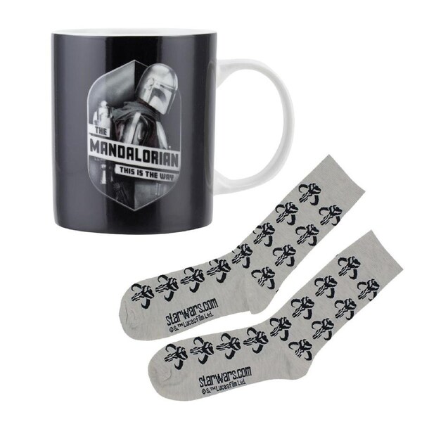 Star Wars Mandalorian This Is The Way Decorative Mug/Sock Gift Set Black/Grey