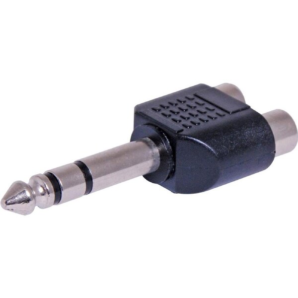 Dynalink 2 RCA Female To 6.35 Stereo Plug Adapter RCA lead TRS Insert Lead