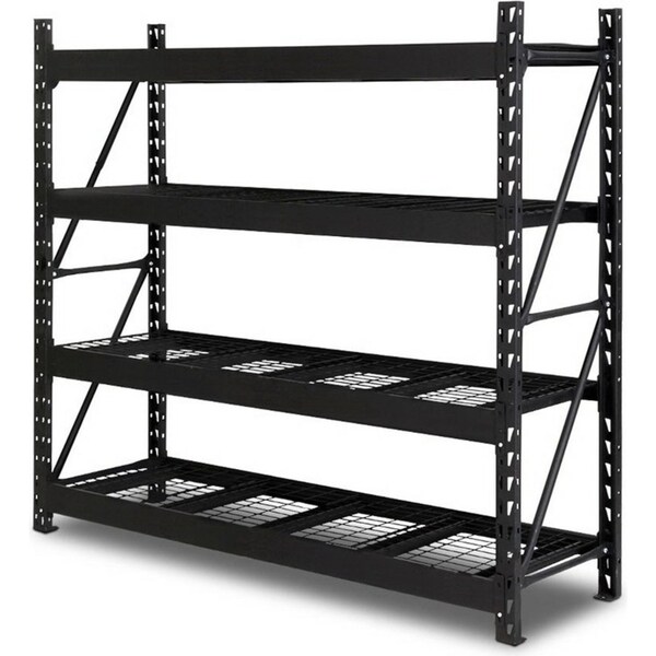 Storage Shelf Rack 4 Tiers Black - 2M