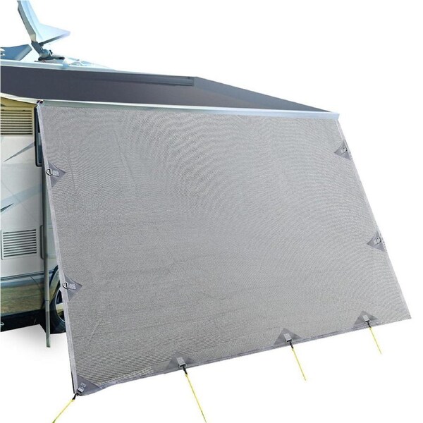 Caravan Privacy Screens Roll Out Awning End Wall Side - 4.6M Grey
