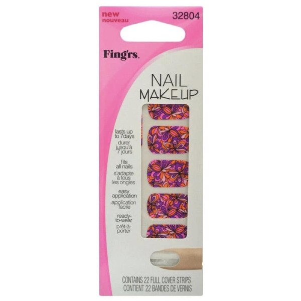 Fing'rs Nail Makeup Full Cover Strips 32804 Blossom Out - 1 Pack of 22