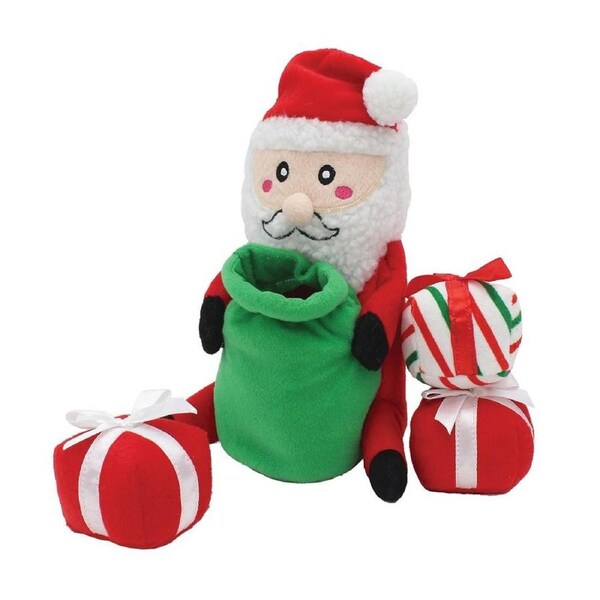 Holiday Zippy Burrow Santa Sack Dog Toy 26cm x 13cm x 13cm by ZippyPaws