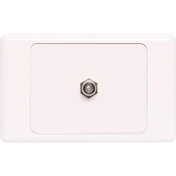 Dynalink F Type Antenna Aerial Single Outlet Wallplate with Two Facia Clip