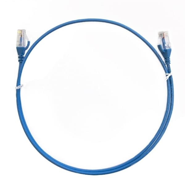 8ware CAT6 Ultra-Thin Slim Cable 15m - Blue Colour Premium RJ45 Ethernet Network LAN UTP Patch Cord 26AWG for Data