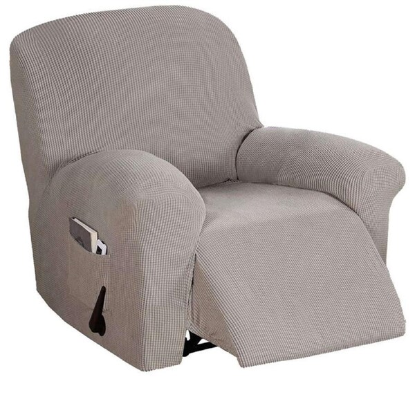 Nevenka Recliner Stretch Sofa Slipcover Sofa Cover 4-Pieces Furniture Protector Couch Soft-Taupe