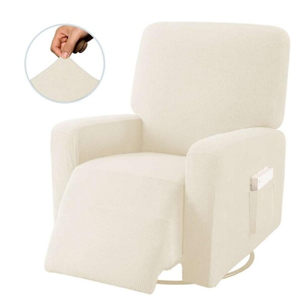 Nevenka Recliner Stretch Sofa Slipcover Sofa Cover 4-Pieces Furniture Protector Couch Soft-Natural