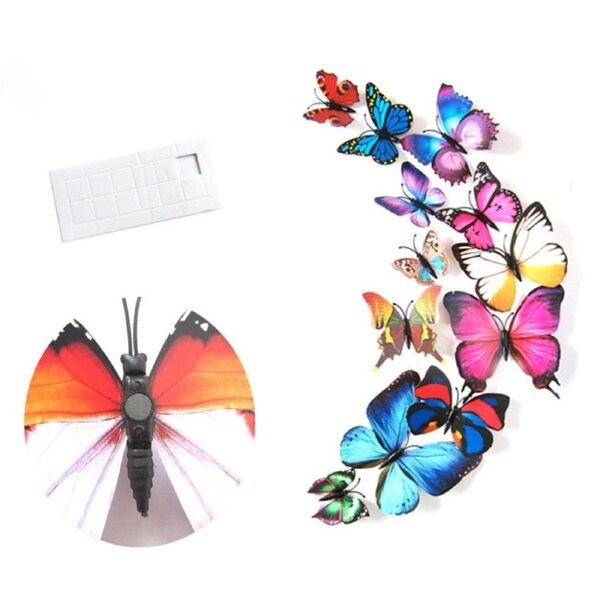 Nevenka 3D Vivid Butterfly Wall Stickers Fridge Magnet Decoration for Room Background-H003 Colorful