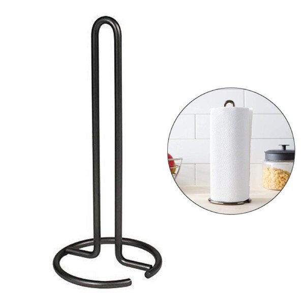 Nevenka Simple Tear Standing Paper Towel Holder for Kitchen Countertop -Black