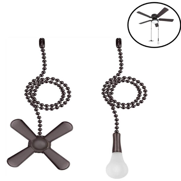 Nevenka Fan Pull Chain 2 pieces 3mm Diameter Beaded Ball Fan Pull Chain 12 Inches Fan Pulls Set with Connector (ORB)