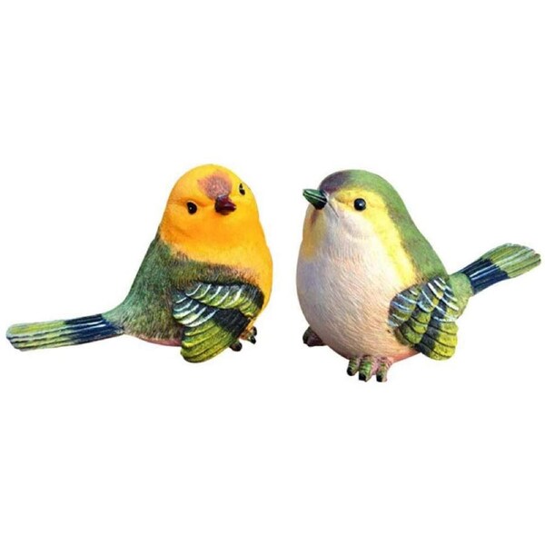 Nevenka Funny Garden Bird Statue Indoor Outdoor Statues Yard Art Figurines for Patio Lawn House (Yellow+Green)