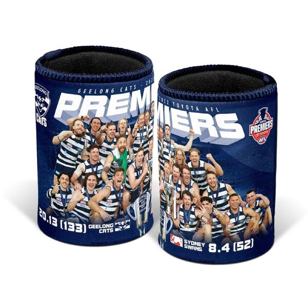 Geelong Cats AFL 2022 Team Image Premiers Premiership Grand Final Can Cooler