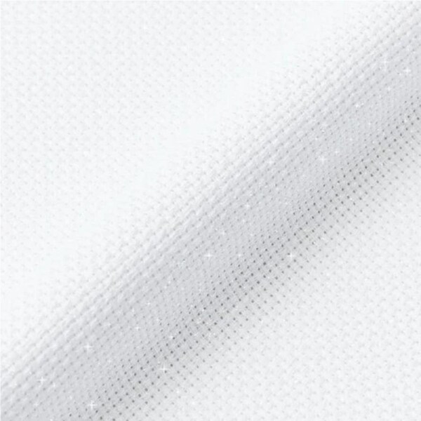 DMC Cross X Stitch Aida Cloth Iridescent White 14ct Size 38x45cm Fabric Precut