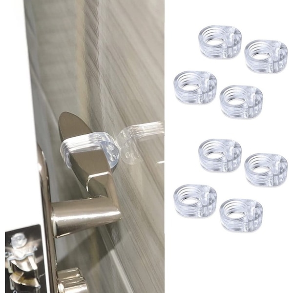 8 Pcs Door Stopper Transparent Silicone Door Handle Buffer Doorknob Bumper