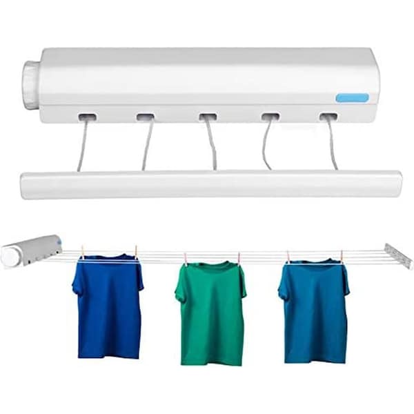 5-Line Retractable Clothesline Wall Mounted Clothes Line Clothes Hanging Line