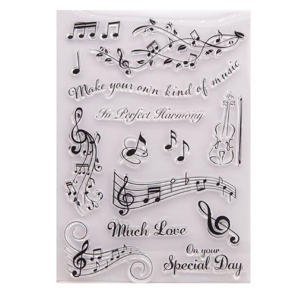 1 Only Silicone Stamp Sheet Music Stamp Sheet Music Key Clear
