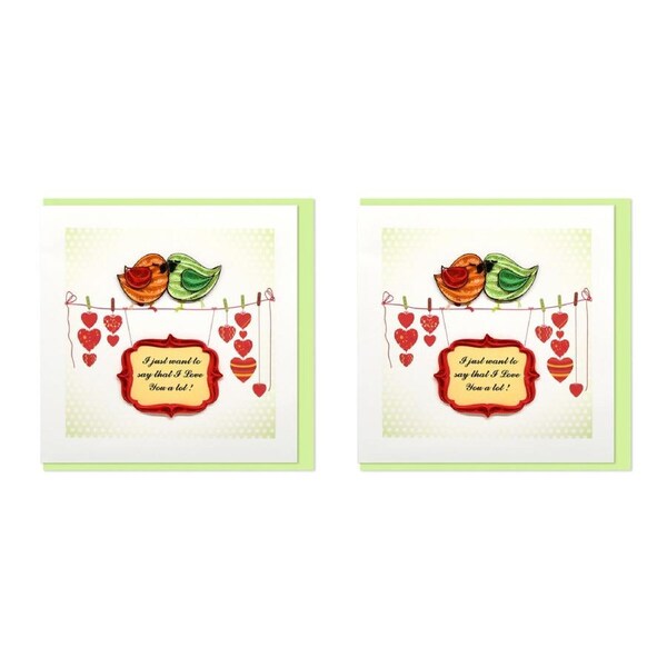 2x Boyle Handmade Paper 15cm Quilled Greeting Card I Just Want To Say I Love You