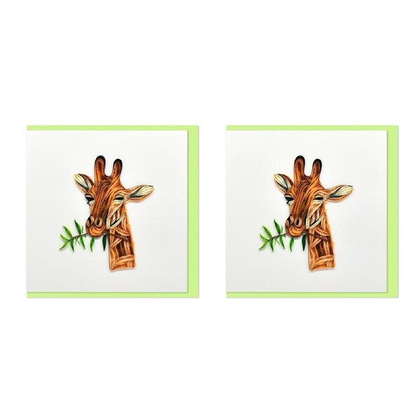 2x Boyle Handmade Paper Quilled 15x15cm Celebration/Gift Greeting Card Giraffe
