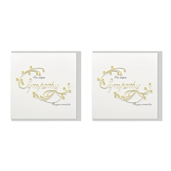 2x Boyle Handmade Paper 15x15cm Quilled Greeting Card/Envelope Deepest Sympathy