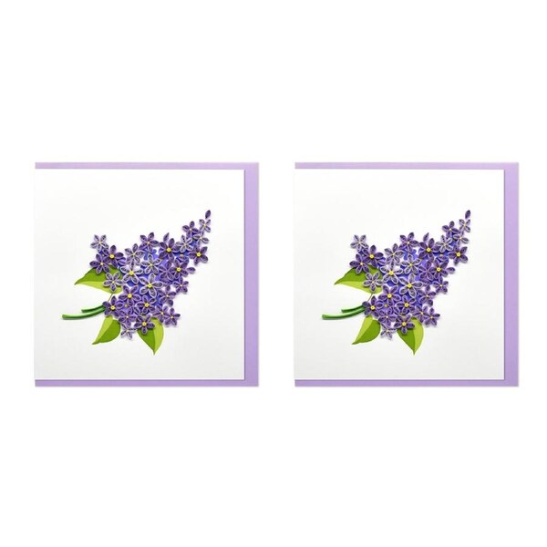 2x Boyle Handmade Paper Quilled 15cm Gift Greeting Card African Violet Flowers