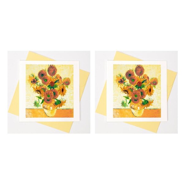 2x Boyle Handmade Paper Quilled 15cm Greeting Card Vase with Sunflowers