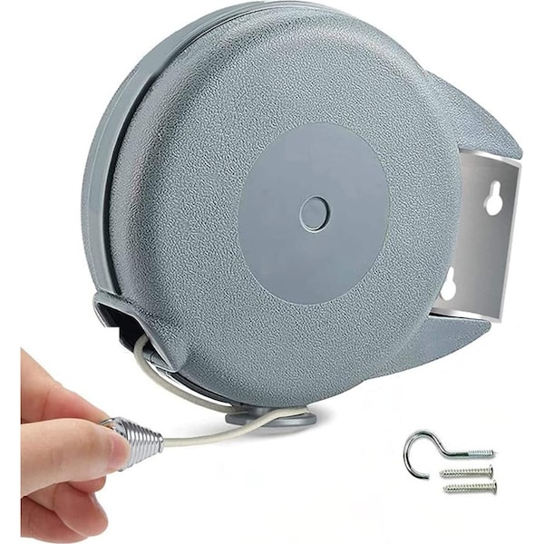 Retractable Clothesline PVC Wall Mount Clothes Line Retractable Laundry Line