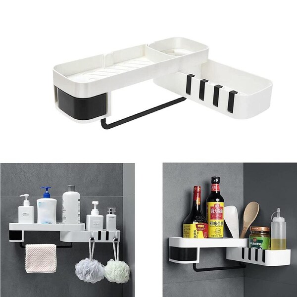 Bathroom Swivel Shelf Rack Wall Mounted Organizer Rack Kitchen Storage Rack