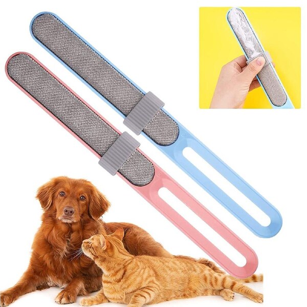 2 Pcs Pet Hair Remover Double-Sided Hair Removal Brush Clothes Hair Removal
