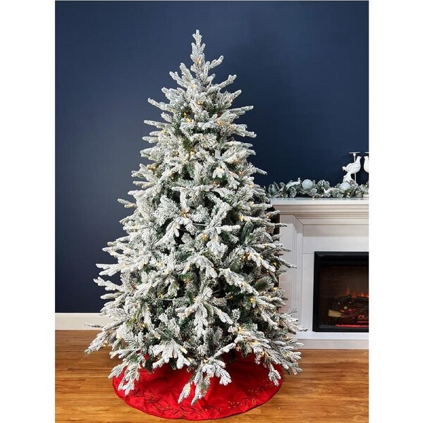 Swiss Alps Snowy Flocked 7ft /210cm Pre-Lit Christmas Tree
