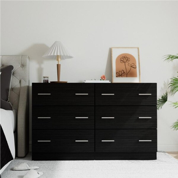 6 Chest of Drawers Artiss Storage Cabinet - VEDA Black