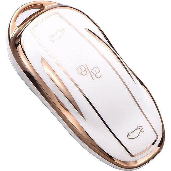 Key Fob Cover Case For Tesla Model S 3 Y X Remote Holder & Protector White - White