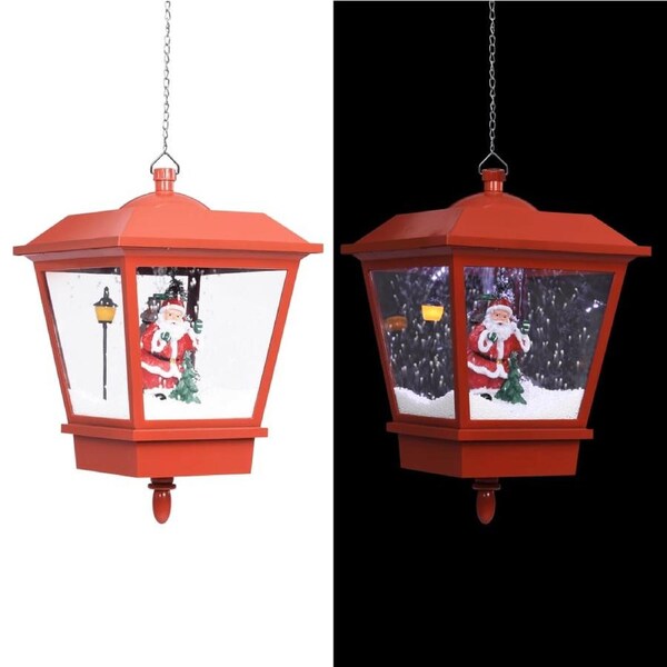 Christmas Hanging Lamp with LED Light and Santa Red 27x27x45 cm vidaXL