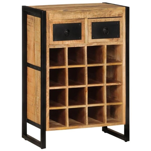 Wine Rack for 16 Bottles Solid Wood Mango vidaXL