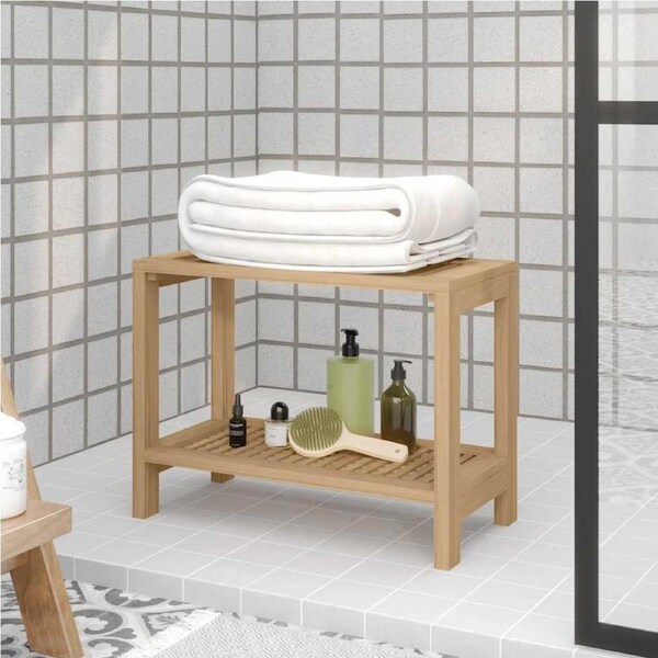 Bathroom Side Table 60x30x45 cm Solid Wood Teak vidaXL